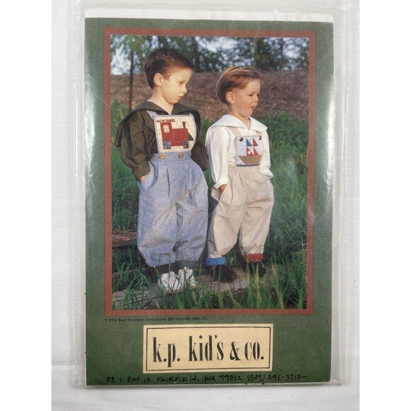 Vintage KP Kid's & Co Detachable Bib Overalls Pattern Boys Sizes 2-6 UNCUT - Picture 1 of 2